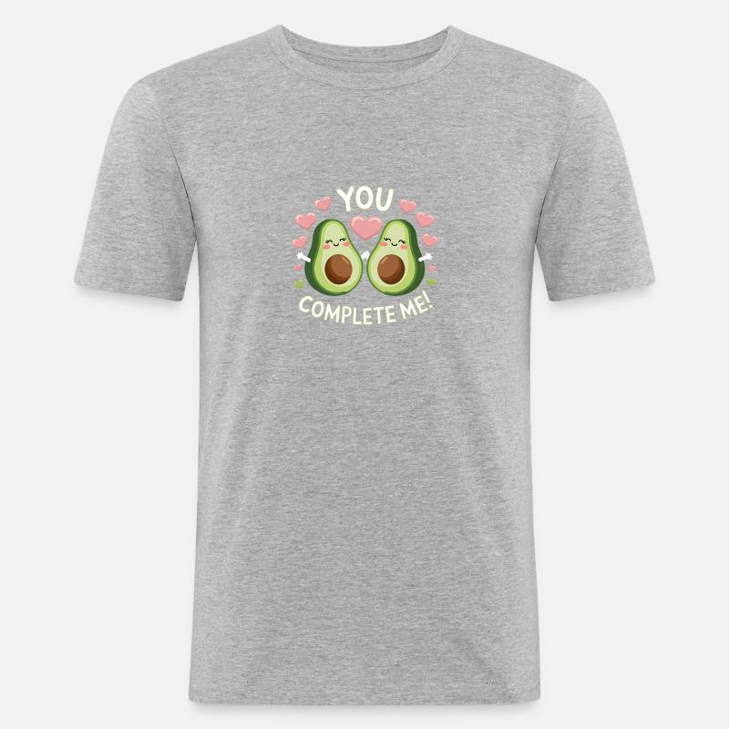 Avocado You Complement Me - Men's Slim Fit T-Shirt - heather grey
