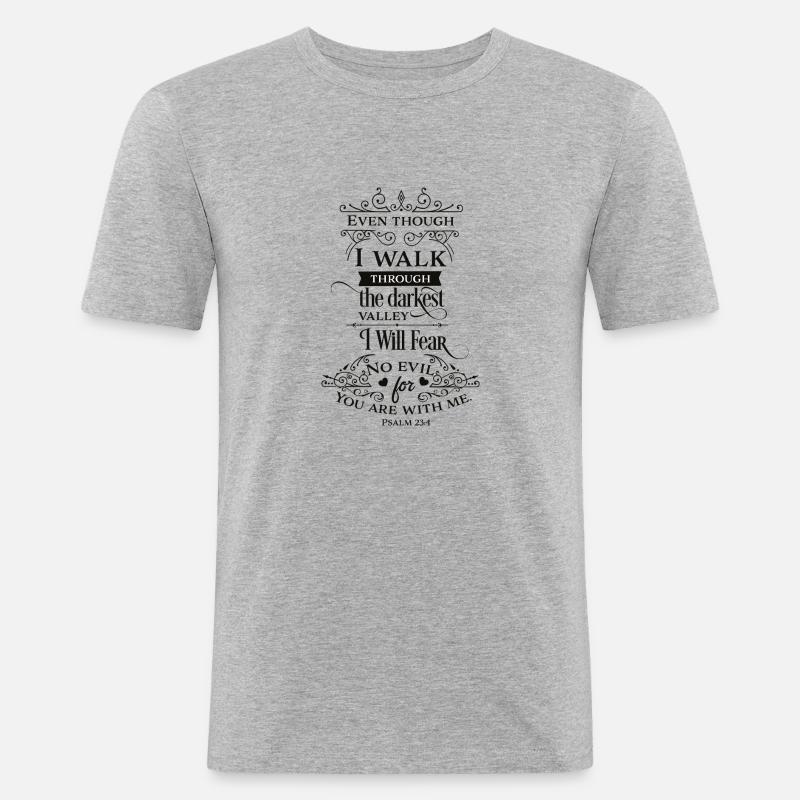 Klamotten mit Sprüchen - Psalm - Geschenkidee - Männer Slim Fit T-Shirt - Grau meliert