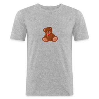 Candy plush - Men's Slim Fit T-Shirt - heather grey - Front - Nik (191cm)