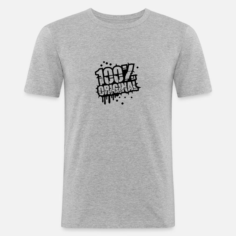 Stempel Graffiti 100 % Original - Männer Slim Fit T-Shirt - Grau meliert