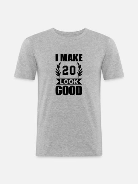 look good 20 - Men's Slim Fit T-Shirt - heather grey