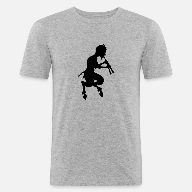 pan faune devil devil - T-shirt près du corps Homme - gris chiné