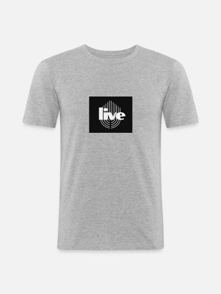 Live Shirt - Männer Slim Fit T-Shirt - Grau meliert