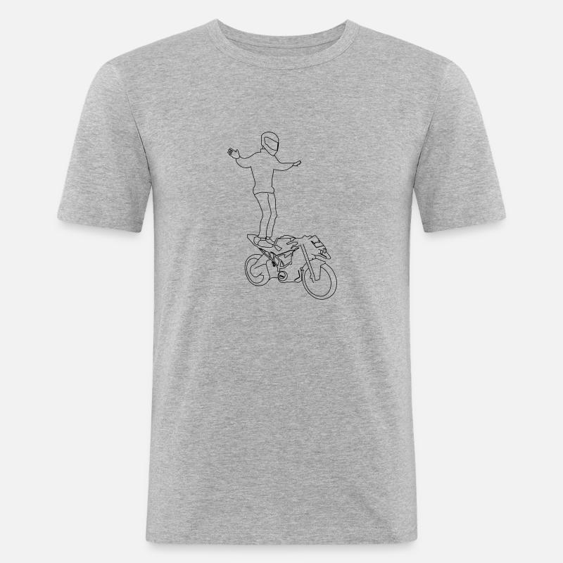 Durée de vie du moteur - T-shirt près du corps Homme - gris chiné