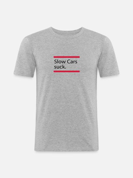Auto - Männer Slim Fit T-Shirt - Grau meliert