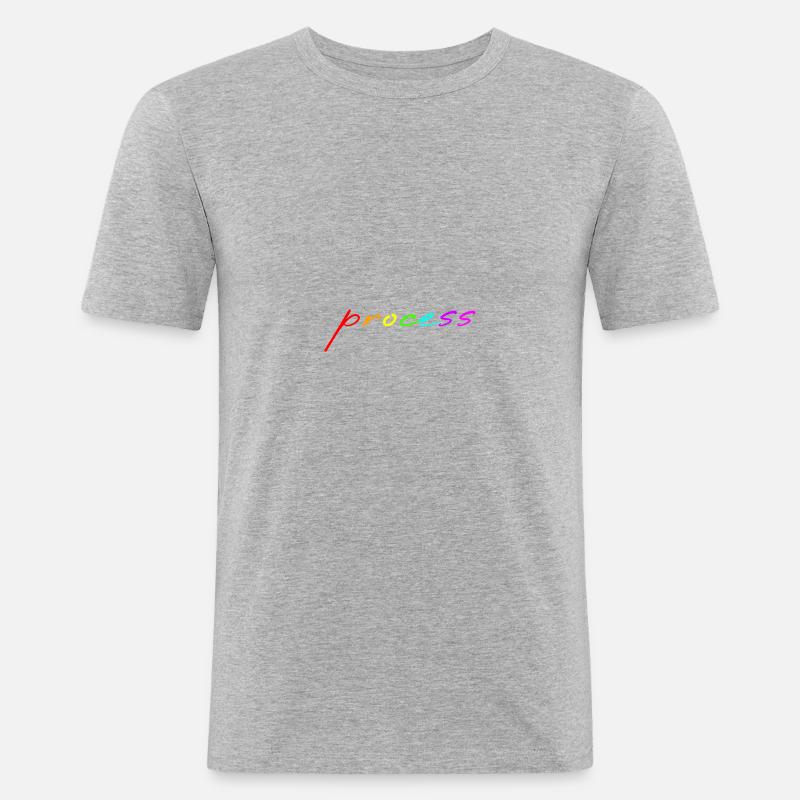 Process - Männer Slim Fit T-Shirt - Grau meliert