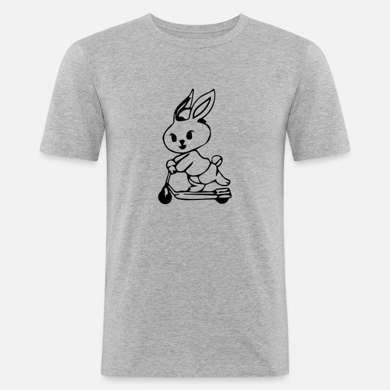 E-Scooter E-Roller Scooter - Männer Slim Fit T-Shirt - Grau meliert
