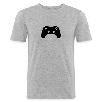 Controller - Men's Slim Fit T-Shirt - heather grey - Front - Nik (191cm)