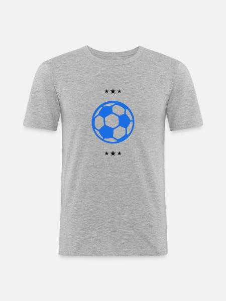 fussball - Männer Slim Fit T-Shirt - Grau meliert