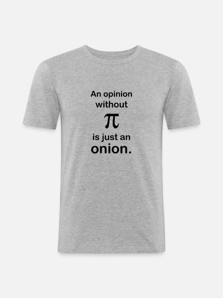 Math joke design - Men's Slim Fit T-Shirt - heather grey