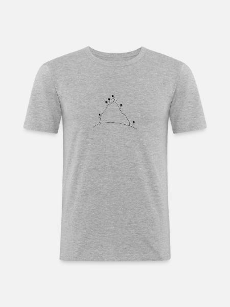 Stickman Mountain - Men's Slim Fit T-Shirt - heather grey