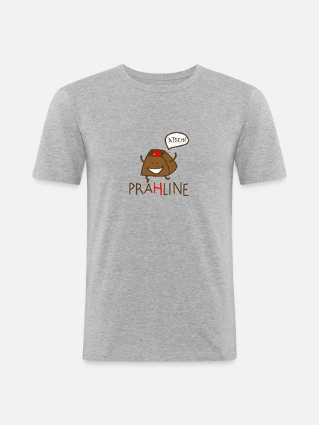 Praline - Männer Slim Fit T-Shirt - Grau meliert
