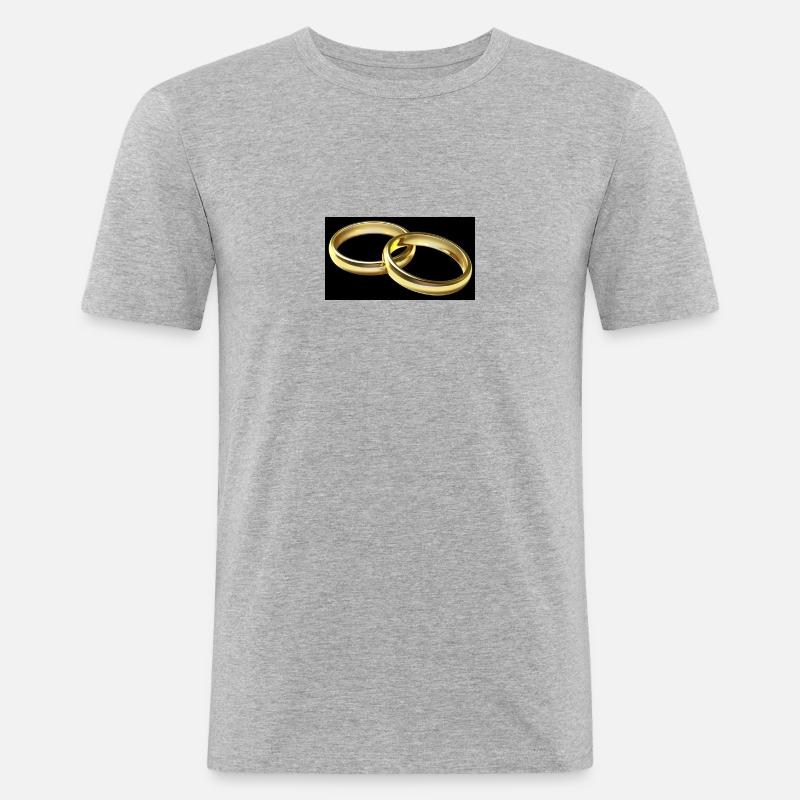 Eheringe - Männer Slim Fit T-Shirt - Grau meliert