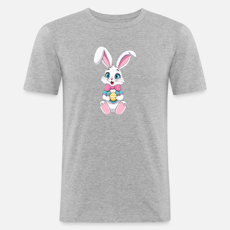 Easter bunny with Easter eggs - Men's Slim Fit T-Shirt - heather grey