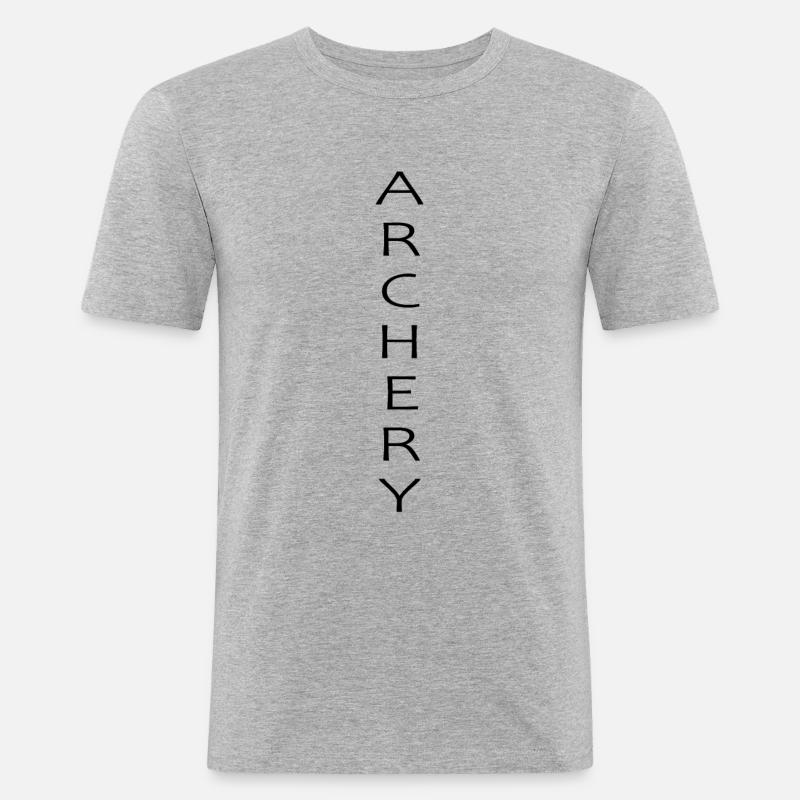 Bogenschießen Archery Pfeil Bogen - Männer Slim Fit T-Shirt - Grau meliert