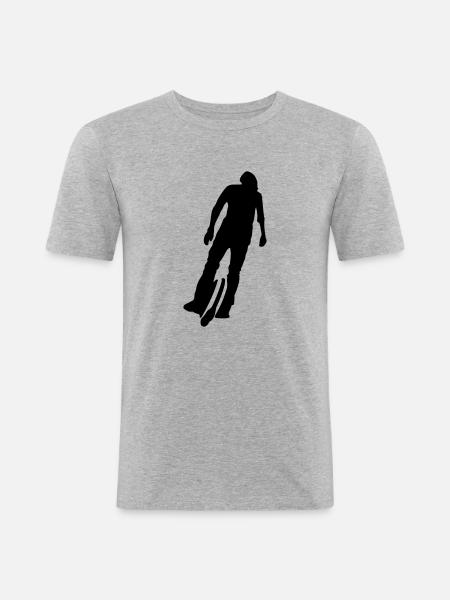 Monoroue - T-shirt près du corps Homme - gris chiné