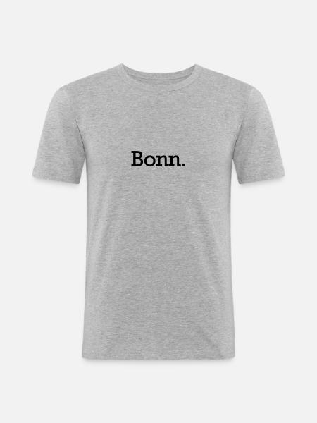 Bonn. - Männer Slim Fit T-Shirt - Grau meliert