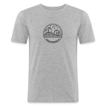 Coasterholic Roller Coaster Amusement Park Design - Men's Slim Fit T-Shirt - heather grey - Front - Nik (191cm)