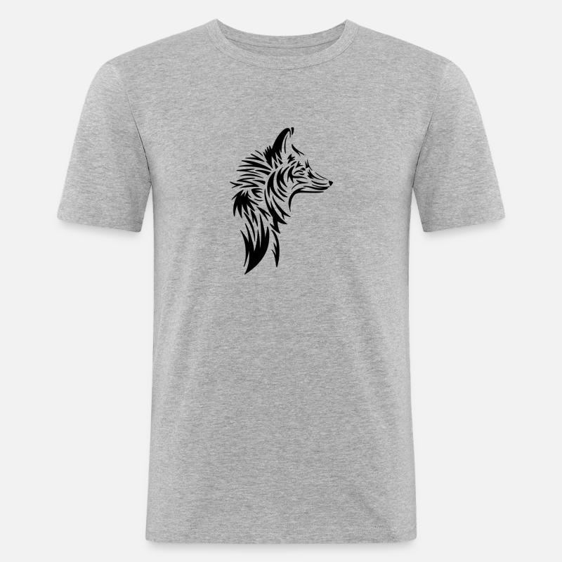 Fuchs - Männer Slim Fit T-Shirt - Grau meliert