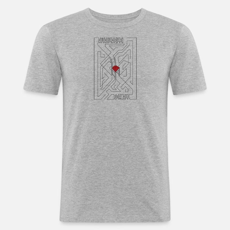 Available / Verfügbar - Männer Slim Fit T-Shirt - Grau meliert