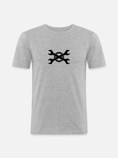 schrauber - T-shirt près du corps Homme - gris chiné