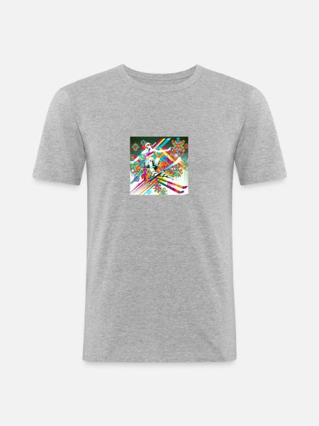 Crazy Skier - Männer Slim Fit T-Shirt - Grau meliert