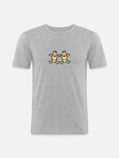 Twin Babys - Men's Slim Fit T-Shirt - heather grey