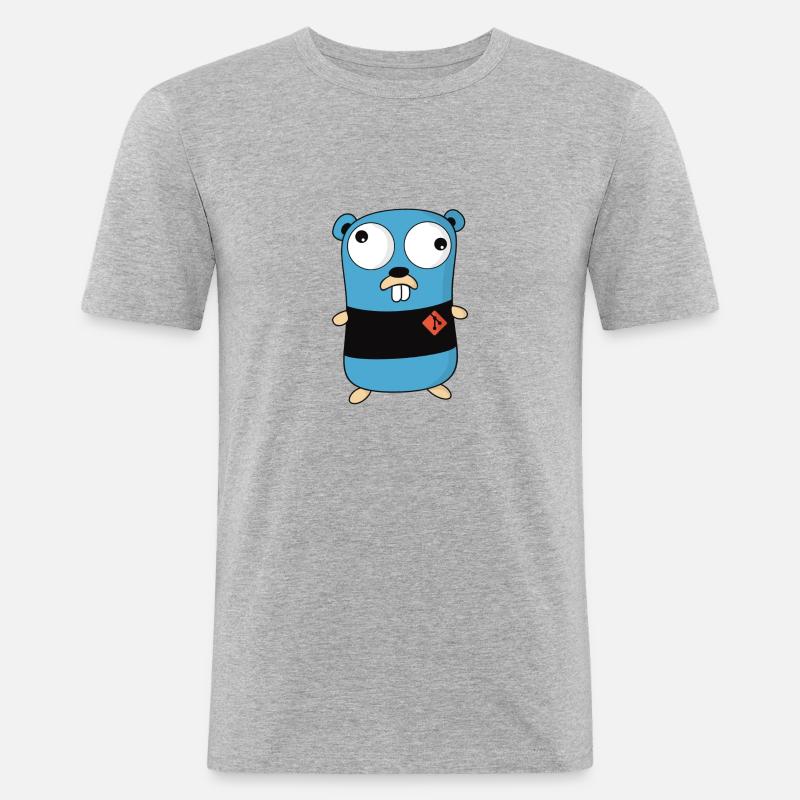 Glow Goopher - Männer Slim Fit T-Shirt - Grau meliert