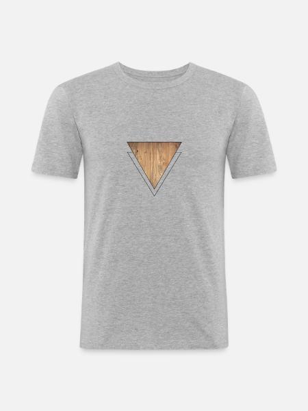 Wood triangle - Men's Slim Fit T-Shirt - heather grey