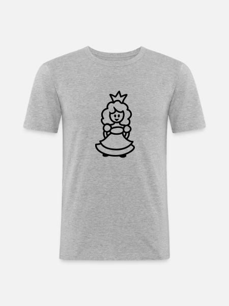 Princess - Ligne - T-shirt près du corps Homme - gris chiné