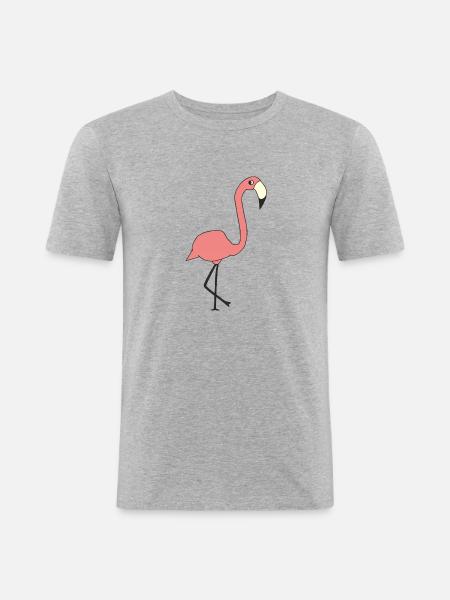 Flamant - T-shirt près du corps Homme - gris chiné