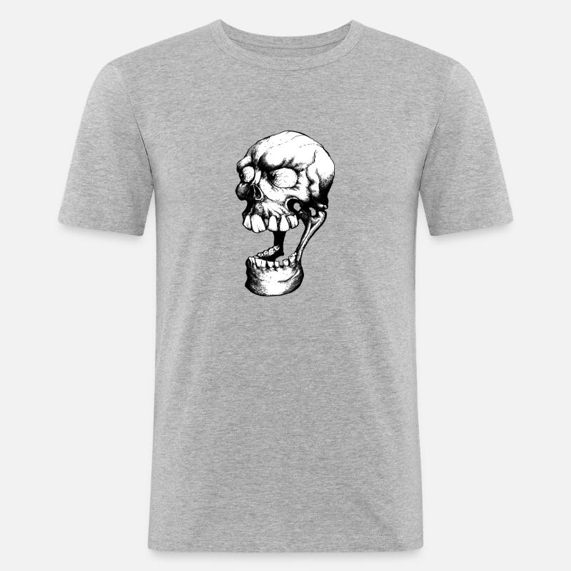 Laughing Dead - Männer Slim Fit T-Shirt - Grau meliert