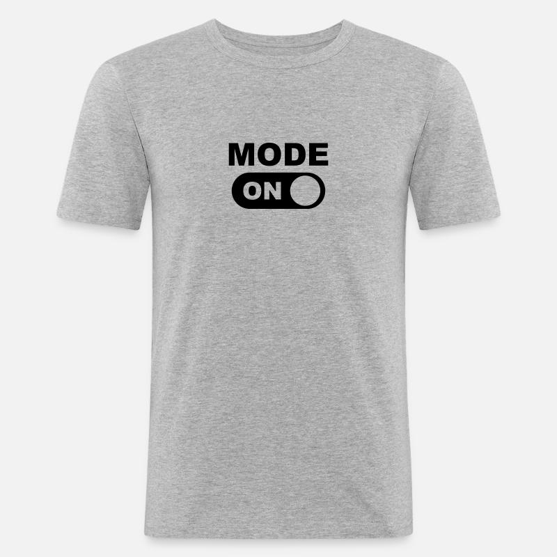 Mode On (Muster) - Männer Slim Fit T-Shirt - Grau meliert