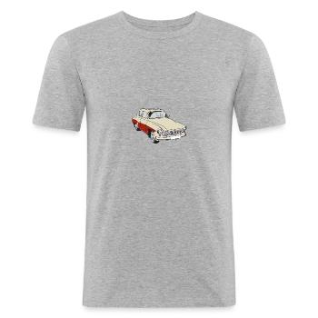 IFA Wartburg 311 rot - Männer Slim Fit T-Shirt - Grau meliert - Vorne - Nik (191cm)