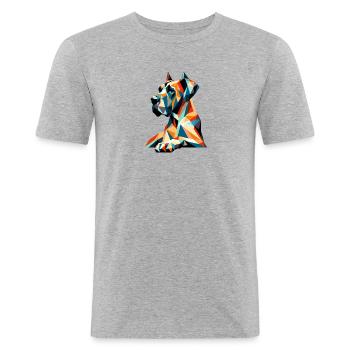 Polygon Great Dane Dog Colorful Dog Love - Men's Slim Fit T-Shirt - heather grey - Front - Nik (191cm)