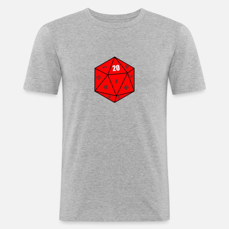 D20 terning - Herre Slim Fit T-Shirt - grå meleret