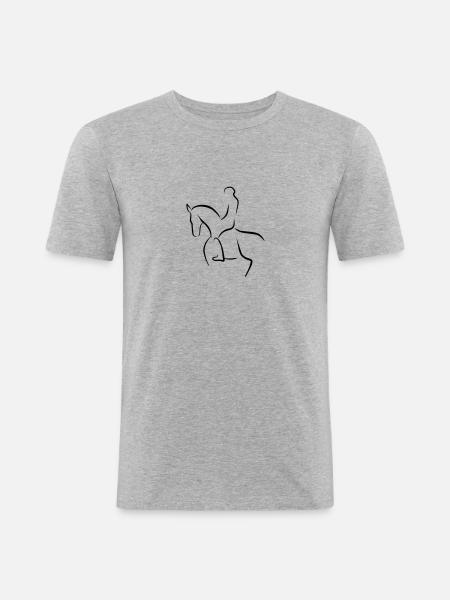 dressurpferd - Männer Slim Fit T-Shirt - Grau meliert