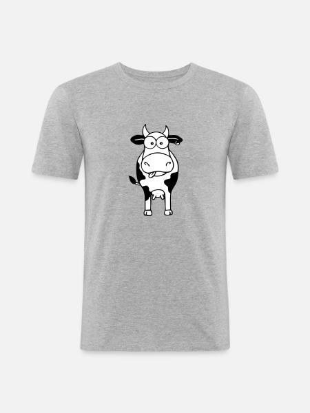 Cow white - Men's Slim Fit T-Shirt - heather grey