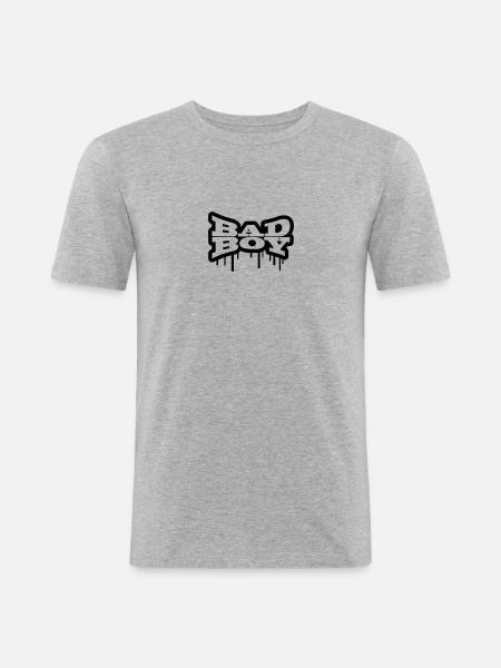 Bathroom graffiti boy bad boy - Men's Slim Fit T-Shirt - heather grey