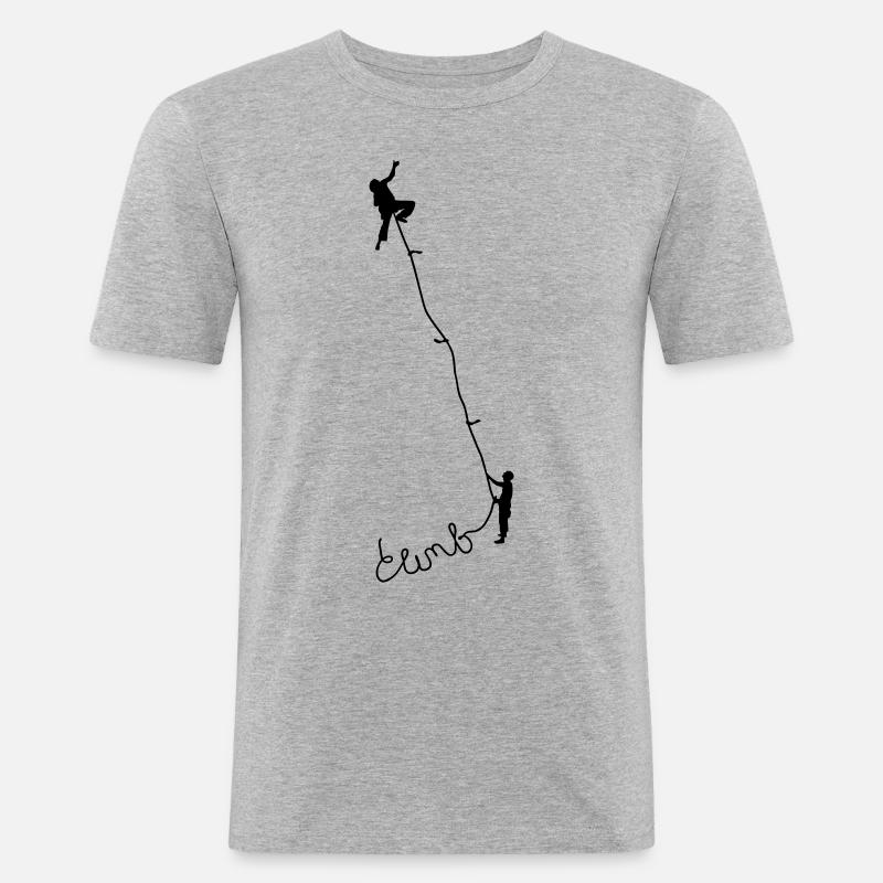 Climbing 1 - Männer Slim Fit T-Shirt - Grau meliert