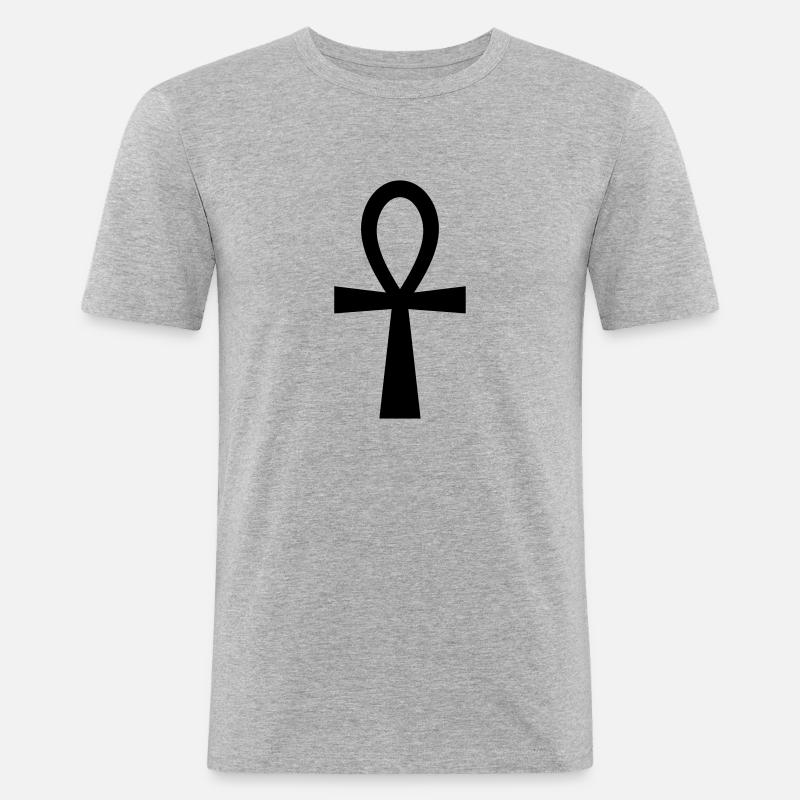 Ankh Symbol (Vector) - Männer Slim Fit T-Shirt - Grau meliert