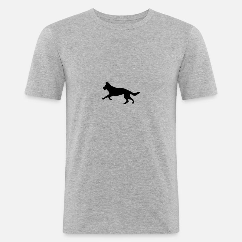 Deutscher Schäferhund - Männer Slim Fit T-Shirt - Grau meliert