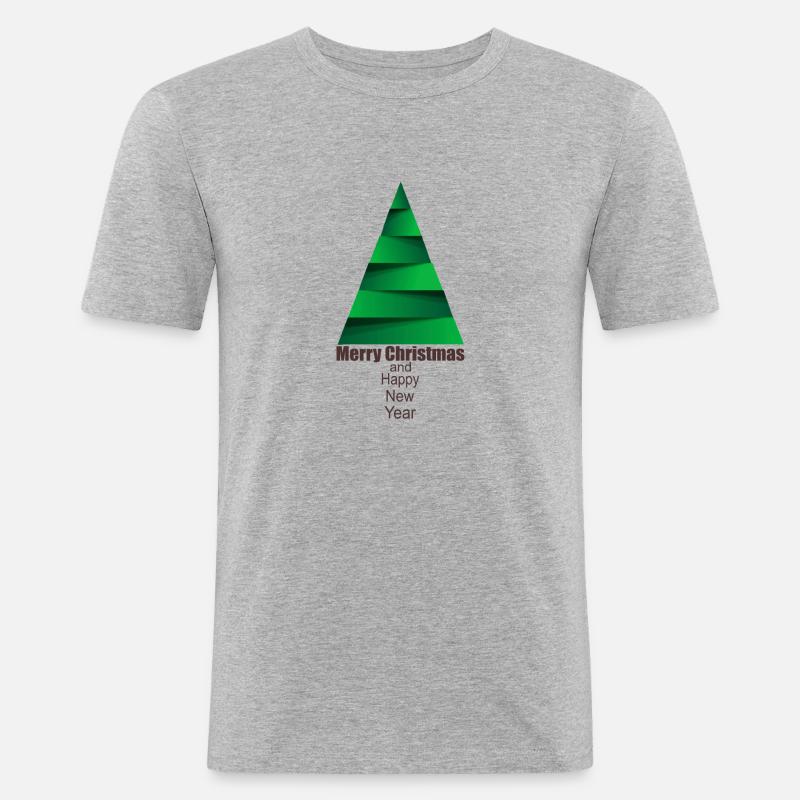 Moderner Weihnachtsbaum Modern Christmas Tree - Männer Slim Fit T-Shirt - Grau meliert