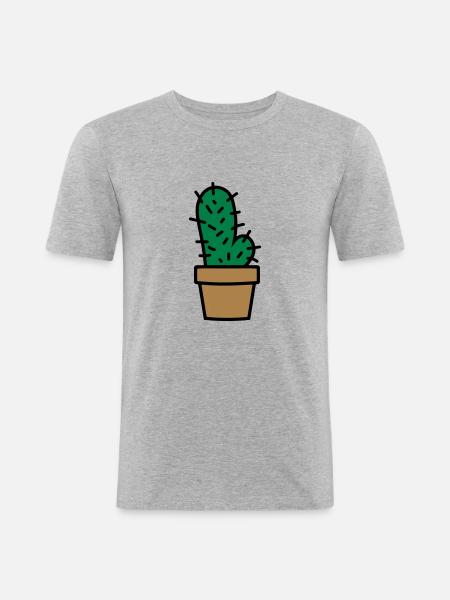 Cactus cactus penis - Men's Slim Fit T-Shirt - heather grey