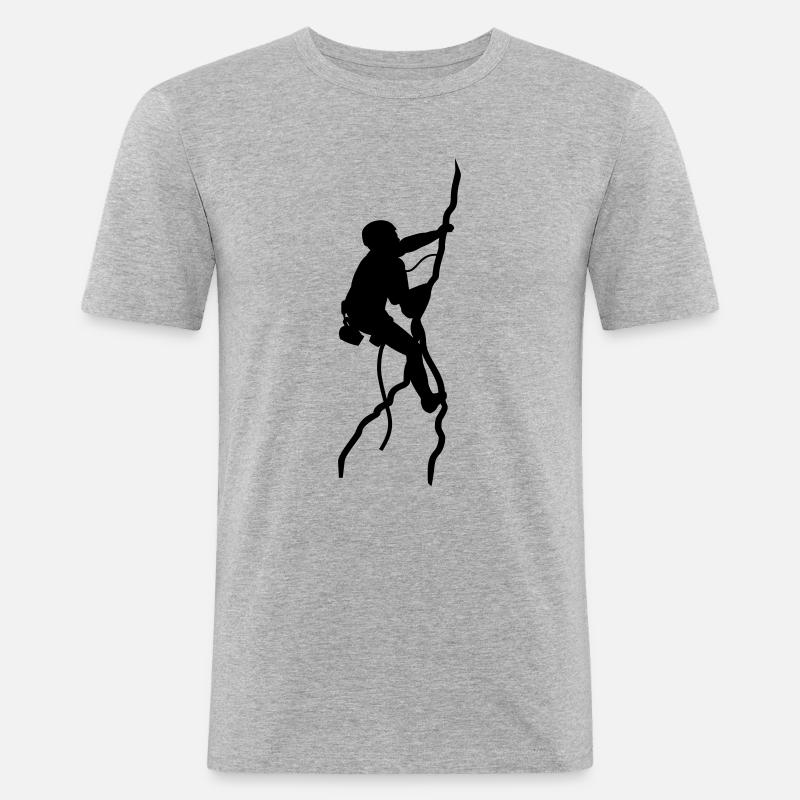 klettern - Männer Slim Fit T-Shirt - Grau meliert