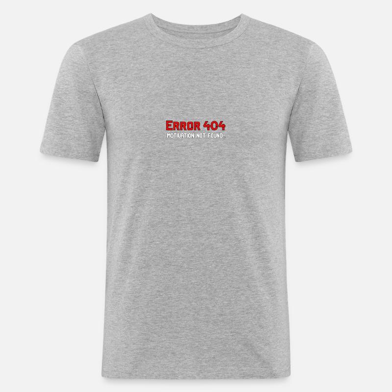 Error 404 - Männer Slim Fit T-Shirt - Grau meliert