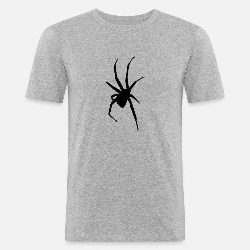 Spider - Maglietta aderente da uomo - grigio melange