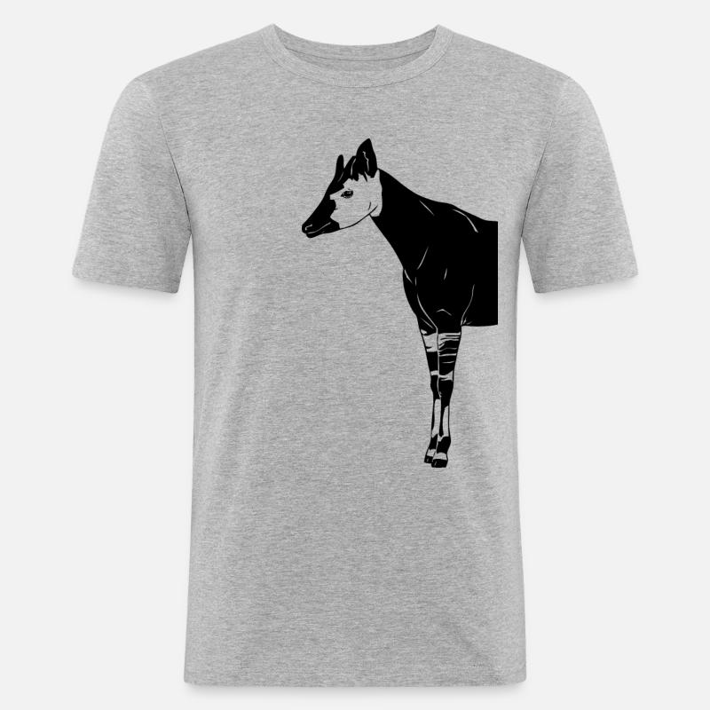 Okapi - Slim Fit T-shirt herr - gråmelerad