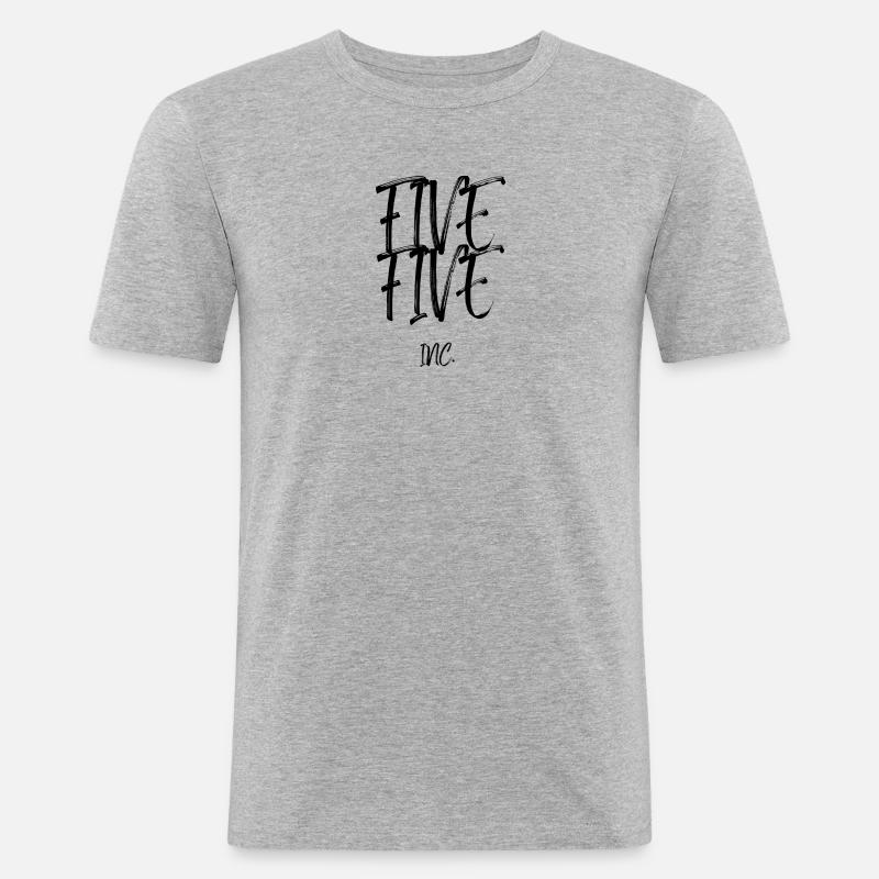 Five Five black logo - Men's Slim Fit T-Shirt - heather grey