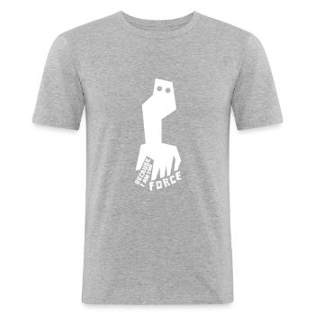 BECAUSE I AM THE FORCE - Men's Slim Fit T-Shirt - heather grey - Front - Nik (191cm)